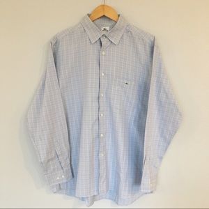 Lacoste Blue Button Down Dress Shirt, Size XXL